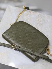 Bagsaaa YSL Gaby Zipped Pouch In Quilted Lambskin 733667 Dark Green - 18 X 13 X 3,5 CM - 2