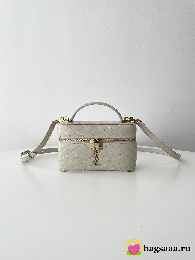 Bagsaaa YSL Gaby Vanity Bag In Lambskin 766731 Cream - 18 X 11 X 6.5 CM - 1