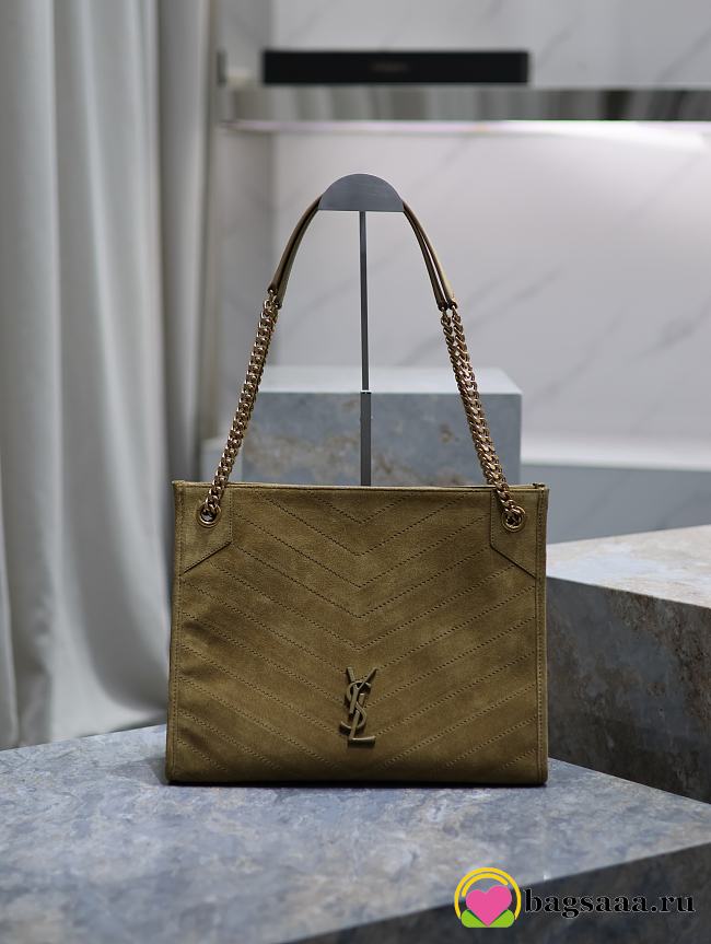 Bagsaaa YSL Niki Medium Shopping In Suede 577999 Green - 33 X 27 X 11.5 CM - 1