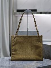 Bagsaaa YSL Niki Medium Shopping In Suede 577999 Green - 33 X 27 X 11.5 CM - 2