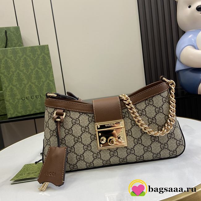 Bagsaaa Gucci Padlock GG Medium Shoulder Bag 811705 Brown - 26.5x14x6 cm - 1