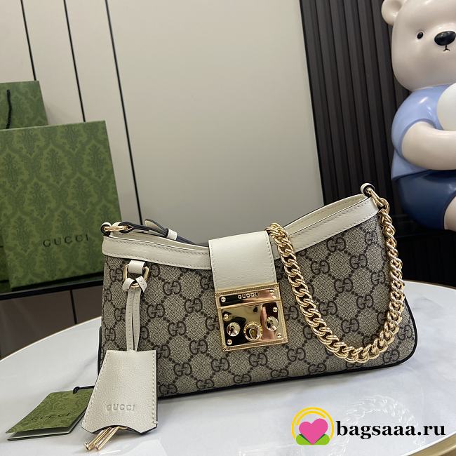 Bagsaaa Gucci Padlock GG Medium Shoulder Bag 811705 White - 26.5x14x6 cm - 1