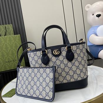 Bagsaaa Gucci Ophidia Mini Tote Bag 811716 Dark Blue - 22x18x10 cm