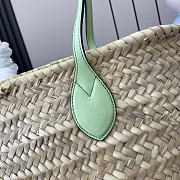 Bagsaaa Gucci Small Straw Tote With Gucci Logo ‎779524 Pale Green - 26 x 22.5 x 18 cm - 2