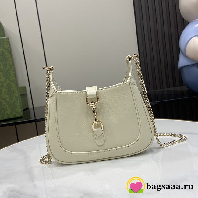 Bagsaaa Gucci Jackie Notte Mini Bag 782889 Ivory Patent - 19.5 x 18 x 3.5cm - 1