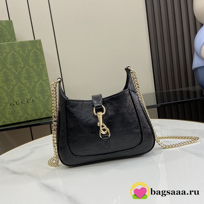 Bagsaaa Gucci Jackie Notte Mini Bag 782889 Black Patent - 19.5 x 18 x 3.5cm - 1