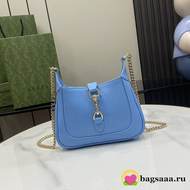 Bagsaaa Gucci Jackie Notte Mini Bag 782889 Blue Patent - 19.5 x 18 x 3.5cm - 1