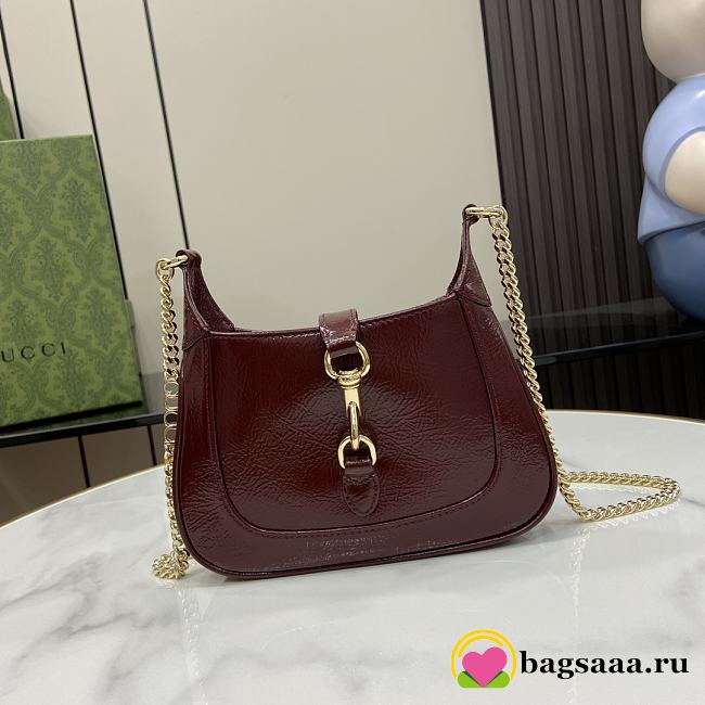 Bagsaaa Gucci Jackie Notte Mini Bag 782889 Red Patent - 19.5 x 18 x 3.5cm - 1