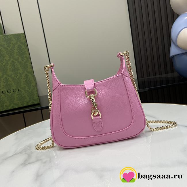 Bagsaaa Gucci Jackie Notte Mini Bag 782889 Pink Patent - 19.5 x 18 x 3.5cm - 1