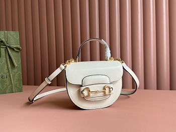 Bagsaaa Gucci Horsebit 1955 Mini Top Handle Bag 781387 White - 18 x 15 x 6.5 cm