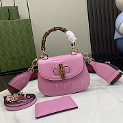 Bagsaaa Gucci Bamboo 1947 Mini Top Handle Bag 786482 Pink - 17 x12 x 7.5 cm - 1