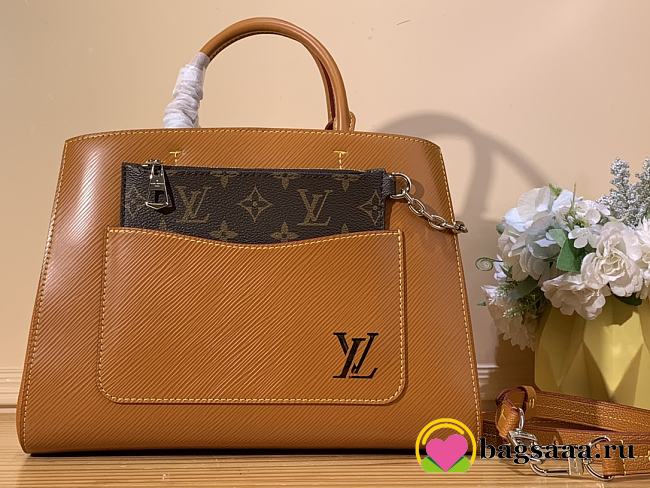 Bagsaaa Louis Vuitton M59953 Marelle Tote MM Gold Miel Brown - 30 x 21 x 13 cm - 1