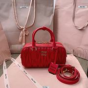 Bagsaaa Miumiu Arcadie Matelassé Nappa Leather Bag Red - 10.5*22*7.5 cm - 1