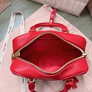 Bagsaaa Miumiu Arcadie Matelassé Nappa Leather Bag Red - 10.5*22*7.5 cm - 2