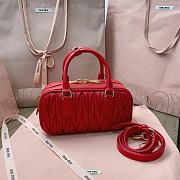 Bagsaaa Miumiu Arcadie Matelassé Nappa Leather Bag Red - 10.5*22*7.5 cm - 3