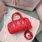 Bagsaaa Miumiu Arcadie Matelassé Nappa Leather Bag Red - 10.5*22*7.5 cm - 5