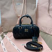 Bagsaaa Miumiu Arcadie Matelassé Nappa Leather Bag Black - 10.5*22*7.5 cm - 1