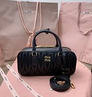 Bagsaaa Miumiu Arcadie Matelassé Nappa Leather Bag Black - 12*27*9 cm - 1