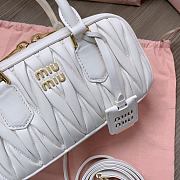 Bagsaaa Miumiu Arcadie Matelassé Nappa Leather Bag White - 10.5*22*7.5 cm - 4