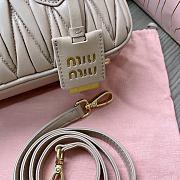 Bagsaaa Miumiu Arcadie Matelassé Nappa Leather Bag Sand Beige - 10.5*22*7.5 cm - 4