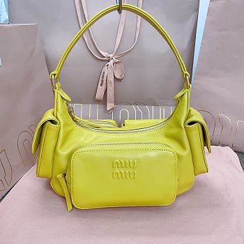 Bagsaaa Miumiu Nappa Leather Pocket Bag Yellow - 21x6x12 cm