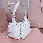 Bagsaaa Miumiu Nappa Leather Pocket Bag White - 21x6x12 cm - 2