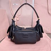 Bagsaaa Miumiu Nappa Leather Pocket Bag Black - 21x6x12 cm - 1