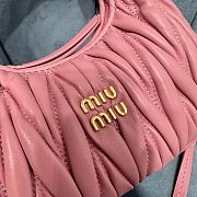 Bagsaaa Miumiu Wander Matelassé Nappa Leather Hobo Mini-bag Pink - 14x17.5x5.5 cm - 4