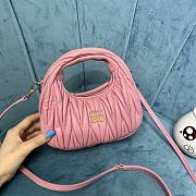 Bagsaaa Miumiu Wander Matelassé Nappa Leather Hobo Mini-bag Pink - 14x17.5x5.5 cm - 5