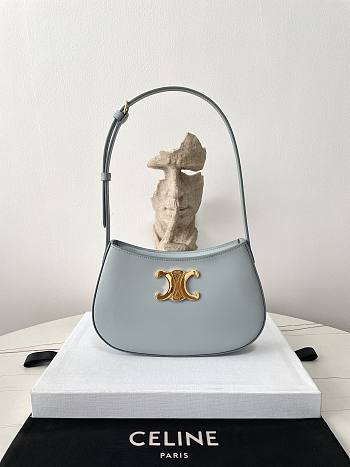 Bagsaaa Celine Medium Tilly Bag In Shiny Calfskin Pale Blue - 22 X 13.5 X 4 CM