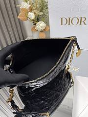 Bagsaaa Diorstar Hobo Bag With Chain Black Macrocannage Crinkled Calfskin - 28.5 x 14.5 x 10 cm - 4