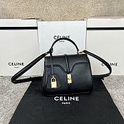 Bagsaaa Celine Mini 16 In Satinated Calfskin Black - 18.5 X 15.5 X 9 CM - 1