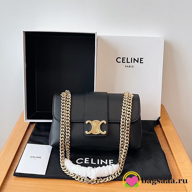 Bagsaaa Teen Celine Victoire Bag In Supple Calfskin Black - 23.5 X 14 X 8 CM - 1