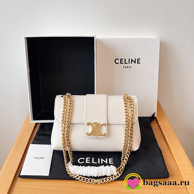 Bagsaaa Teen Celine Victoire Bag In Supple Calfskin White - 23.5 X 14 X 8 CM - 1