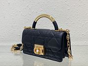 Bagsaaa Mini Dior Ange Bag Black Macrocannage Calfskin - 20 x 12 x 5 cm - 3