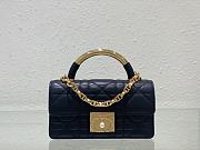 Bagsaaa Mini Dior Ange Bag Black Macrocannage Calfskin - 20 x 12 x 5 cm - 4