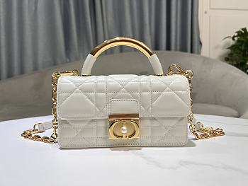 Bagsaaa Mini Dior Ange Bag Latte Macrocannage Calfskin - 20 x 12 x 5 cm