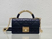 Bagsaaa Mini Dior Ange Bag Black Macrocannage Calfskin - 20 x 12 x 5 cm - 1