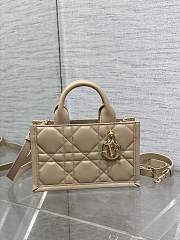 Bagsaaa Mini Dior Book Tote Powder Beige Macrocannage Calfskin - 21.5 x 13 x 7.5 cm - 1