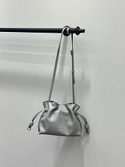 Bagsaaa Mini Flamenco Clutch In Nappa Calfskin Pearl Grey - 23.9X18X9 cm - 2