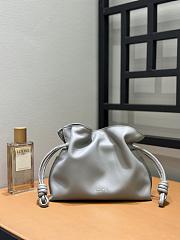 Bagsaaa Mini Flamenco Clutch In Nappa Calfskin Pearl Grey - 23.9X18X9 cm - 1