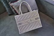 Bagsaaa Medium Dior Book Tote Ecru and Gray Dior Oblique Embroidery - 36 x 27.5 x 16.5 cm - 1