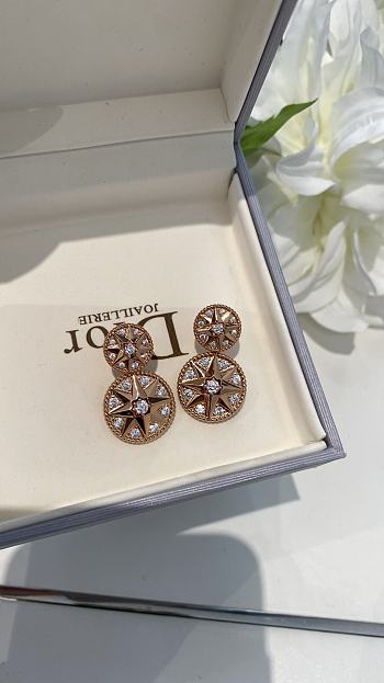 Bagsaaa Dior Rose des Vents Earrings Pink Gold and Diamonds