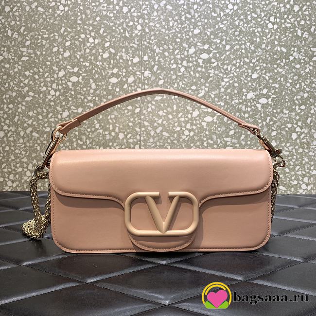 Bagsaaa Valentino Garavani Locò Calfskin Shoulder Bag Rose - 27x13x6 cm - 1