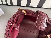 Bagsaaa Bottega Veneta Teen Lauren 1980 With Chain Dark Red - 31.5*16*11cm - 5