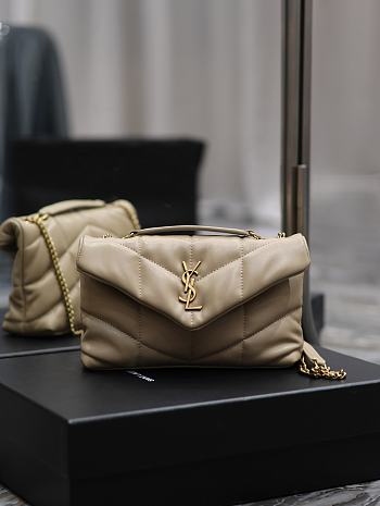 Bagsaaa YSL Toy Puffer In Nappa Leather 759337 Beige - 23 X 15.5 X 8.5 CM