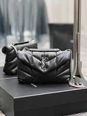 Bagsaaa YSL Toy Puffer In Nappa Leather 759337 Black & Silver - 23 X 15.5 X 8.5 CM - 1