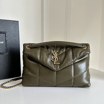 Bagsaaa YSL Toy Puffer In Nappa Leather 759337 Dark Green - 23 X 15.5 X 8.5 CM