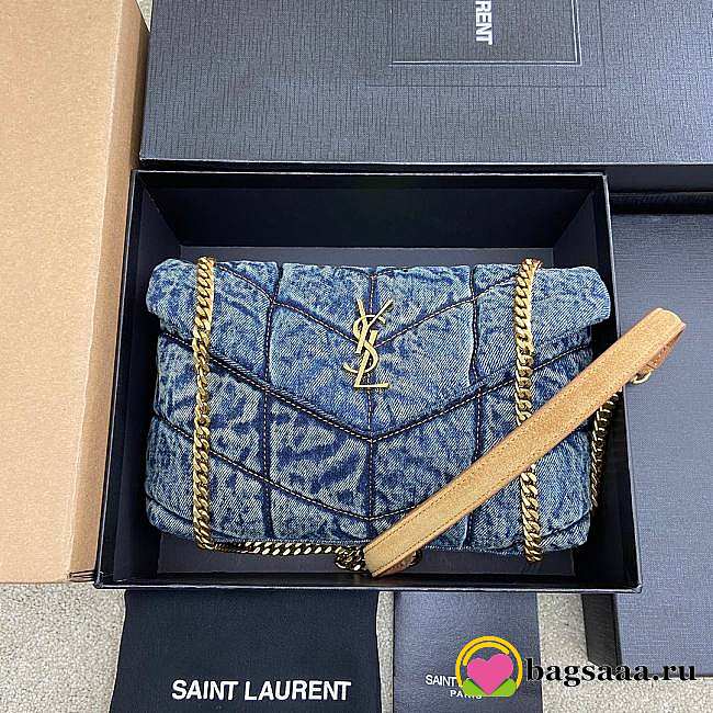 Bagsaaa YSL Toy Puffer In Denim 759337 - 23 X 15.5 X 8.5 CM - 1