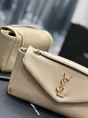 Bagsaaa YSL Calypso Small In Plunged Lambskin 734153 Beige - 26×14×7cm - 3